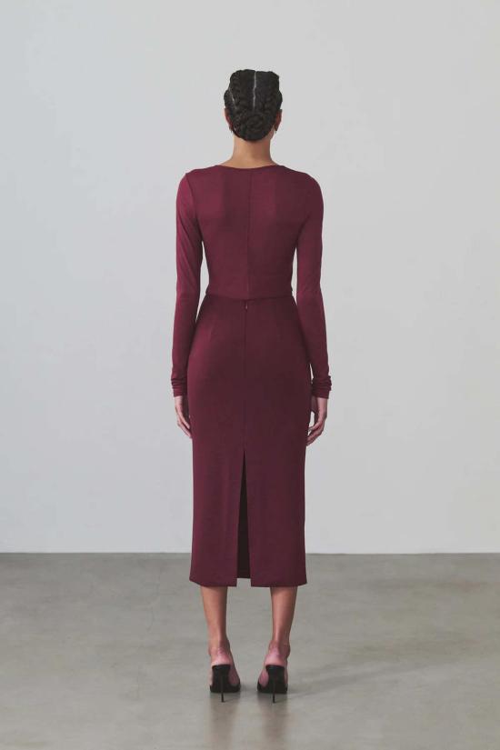  아르테미스 디시에로 블라우스 다샤 Ls 살짝 비치는 탑 버건디 - ARTEMIS DICIERO