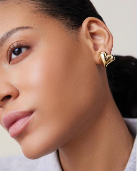  제니 버드 이어링 아트 하트 대칭 버튼 귀걸이 - JENNY BIRD