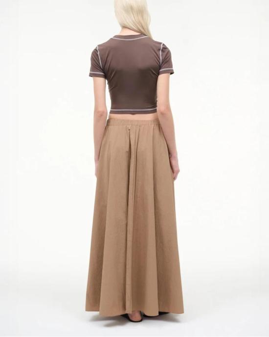  스타우드 롱 스커트 에덴 맥시  데저트 브라운 - STAUD
