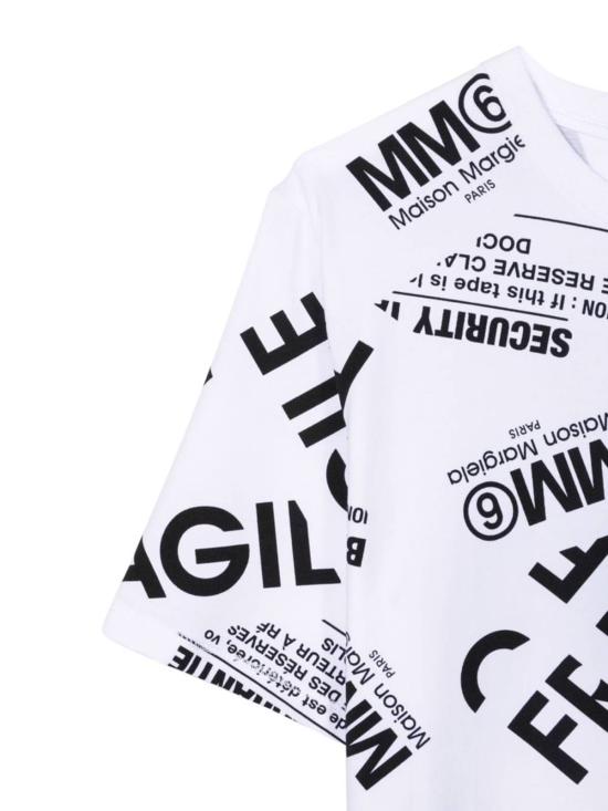  [키즈] MM6 메종마르지엘라 탑 키즈 MM6 메종 마르지엘라 티셔츠 화이트 - MM6 MAISON MARGIELA