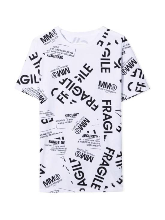  [키즈] MM6 메종마르지엘라 탑 키즈 MM6 메종 마르지엘라 티셔츠 화이트 - MM6 MAISON MARGIELA