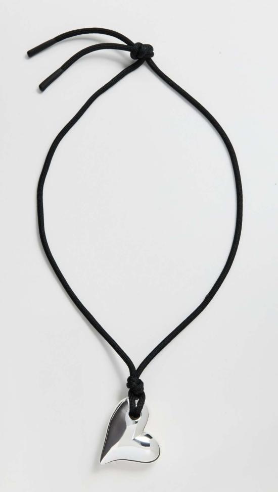  제니 버드 목걸이/팬던트 아트 하트 온 어 스트링 목걸이 실버/블랙