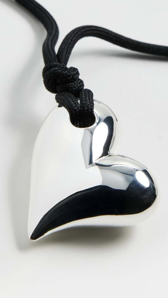  제니 버드 목걸이/팬던트 아트 하트 온 어 스트링 목걸이 실버/블랙 - JENNY BIRD