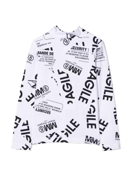 [키즈] MM6 메종마르지엘라 트레이닝 상의 키즈 MM6 메종 마르지엘라 티셔츠 화이트 - MM6 MAISON MARGIELA