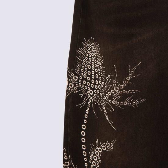  블루마린 데님 팬츠 코튼 데님 진 블랙 - BLUMARINE