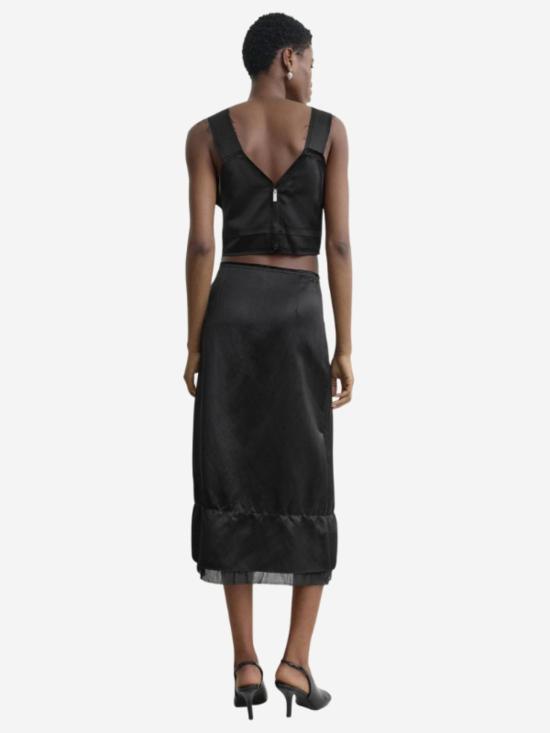  토템 캐미솔 크롭 새틴  블랙 - TOTEME