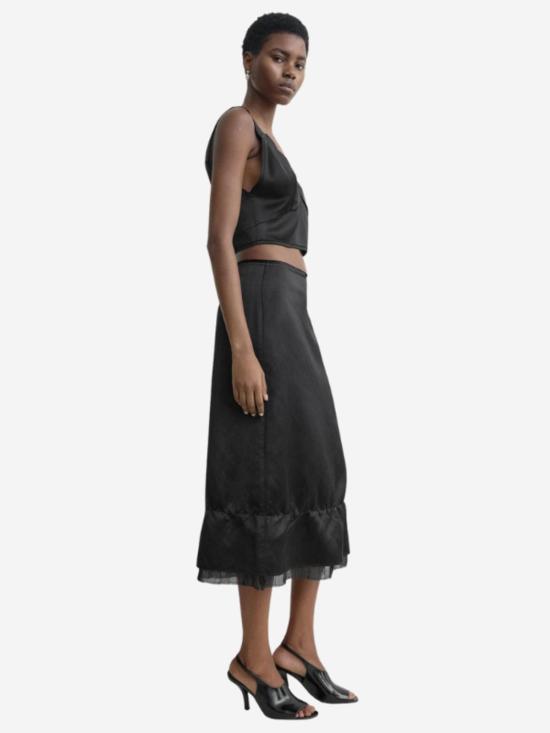  토템 캐미솔 크롭 새틴  블랙 - TOTEME