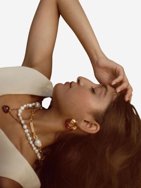  리지 포르투나토 이어링 오가닉 후프  와인 - LIZZIE FORTUNATO