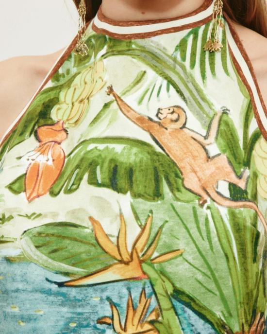  알레메 숏 원피스 Alemais Toucan 탱고 홀터 미니 드레스 멀티 - ALEMAIS