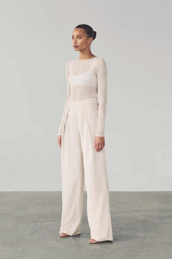  아르테미스 디시에로 바디수트 티셔츠 다샤 바디수트, 살짝 비치는 화이트 색상 - ARTEMIS DICIERO