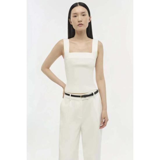  조나단 심카이 민소매 티셔츠 Jonathan Simkhai Madine 탱크탑 아이보리 - JONATHAN SIMKHAI