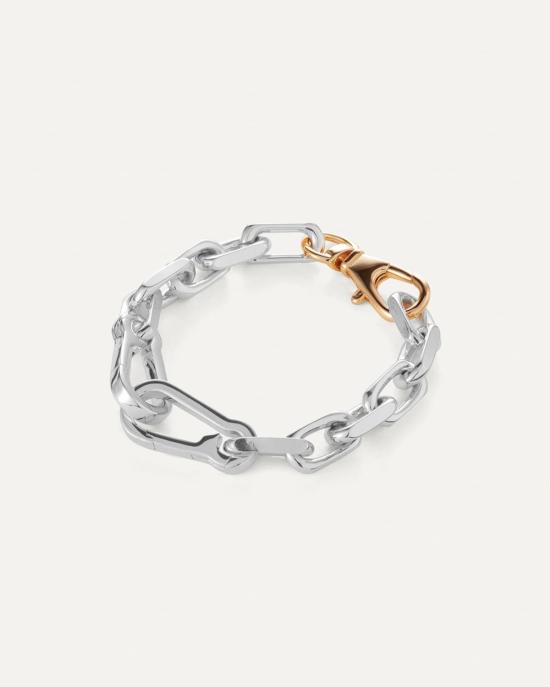  제니 버드 팔찌 투톤 자물쇠 하트 체인 - JENNY BIRD