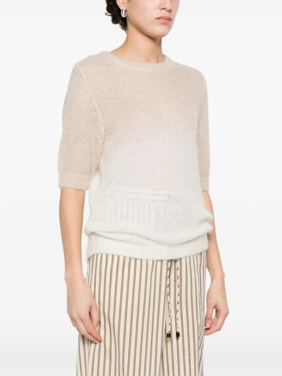 26SS 파비아나 필리피 반팔 티셔츠 MAD266F131 L900VR2 Beige - FABIANA FILIPPI