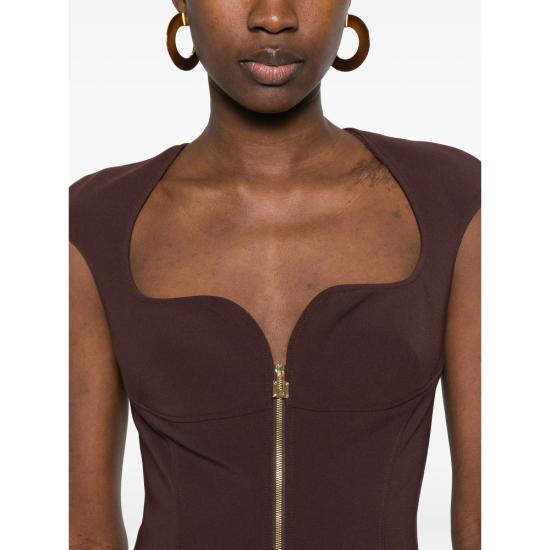 26SS 엘리자베타프랜치 미디 원피스 AB90061E2 644 BROWN - ELISABETTA FRANCHI