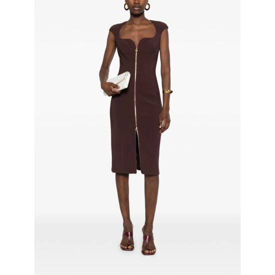 26SS 엘리자베타프랜치 미디 원피스 AB90061E2 644 BROWN - ELISABETTA FRANCHI