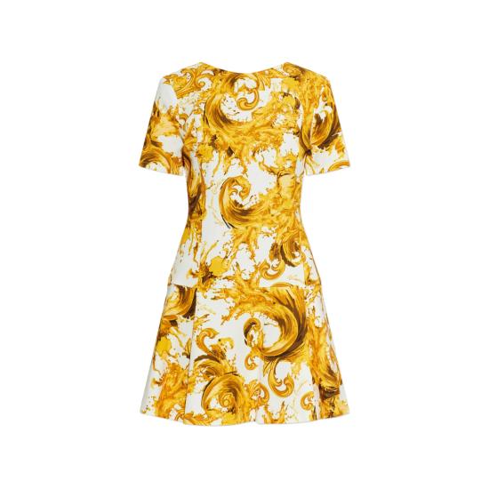 26SS 베르사체 미디 원피스 80HAO918 NS756 G03 WHITE YELLOW