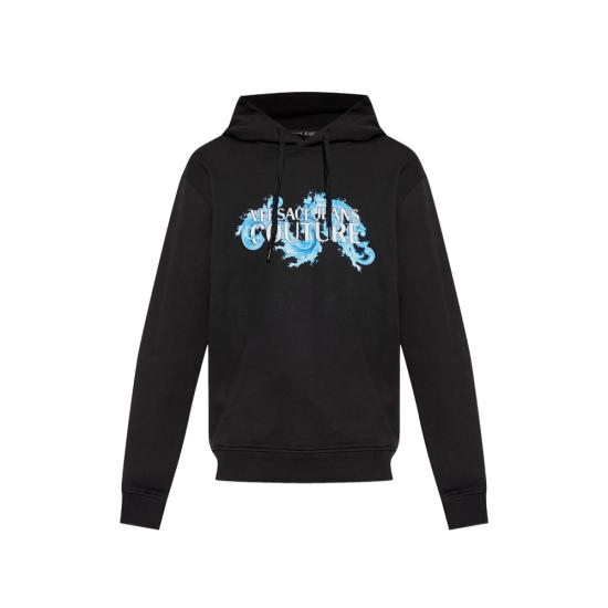 26SS 베르사체 후드 티셔츠 80GAIE02 CF00E 899 BLACK