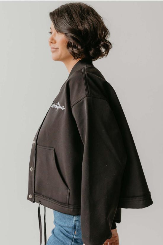  피플 오브 레이저 자켓 People Of Leisure 롤링 스톤즈 바시티 재킷 블랙 - PEOPLE OF LAISURE