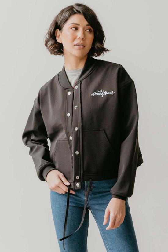  피플 오브 레이저 자켓 People Of Leisure 롤링 스톤즈 바시티 재킷 블랙 - PEOPLE OF LAISURE
