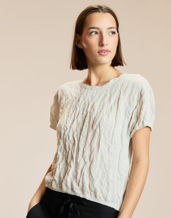  신시아 로리 반팔 티셔츠 신시아 로울리 파치먼트 니트 티셔츠 화이트