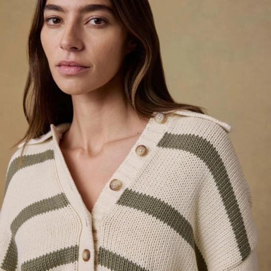  파허티 스웨터 파헤르티 선워시드 폴로  앤티크 스트라이프 - FAHERTY