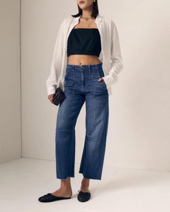  르장 데님 팬츠 Le Jean 유틸리티 소프트 배럴 진