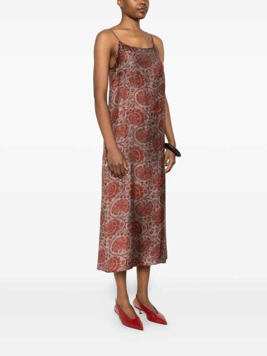 26SS 우마 왕 미디 원피스 UP5018 UW087 Grey red - UMA WANG