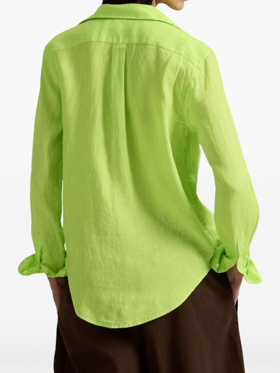 26SS 폴로 랄프로렌 포니 자수 리넨 셔츠 (211970730009) 211970730 509 Green - POLO RALPH LAUREN