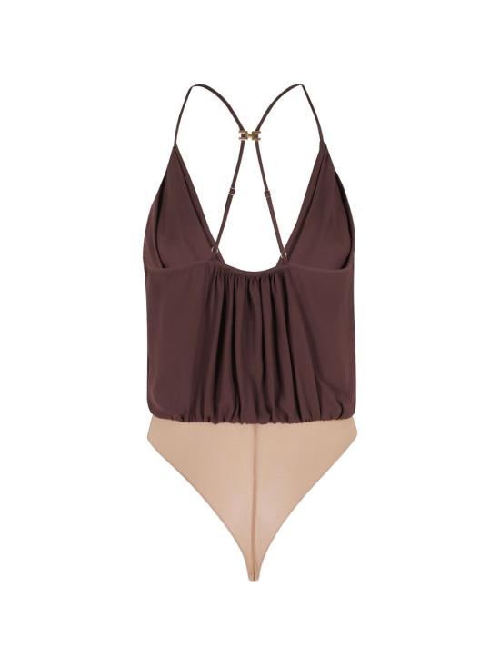 26SS 엘리자베타프랜치 바디수트 티셔츠 BO01461E2 644 Brown - ELISABETTA FRANCHI