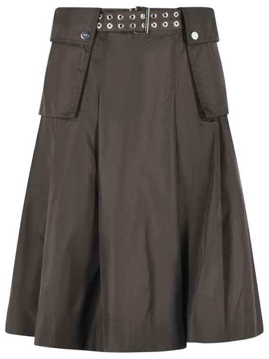26SS 가니 듀체스 나일론 플리츠 스커트 A1090054ZWX Brown