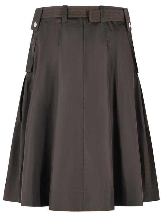 26SS 가니 듀체스 나일론 플리츠 스커트 A1090054ZWX Brown - GANNI