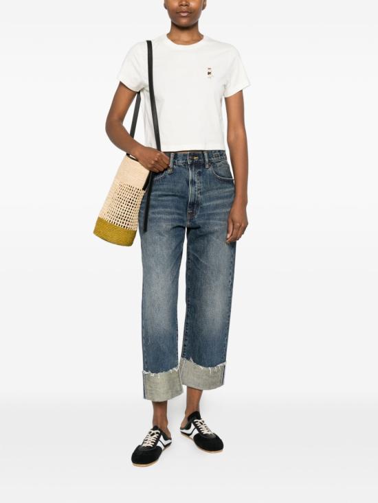 26SS 메종키츠네 드레스드 폭스 베이비 티셔츠 QW00113 KJ70260443 Ivory - MAISON KITSUNE