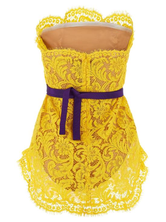  디스퀘어드2 숏 원피스 Dsquared2 소피 레이스 드레스 옐로우 - DSQUARED2