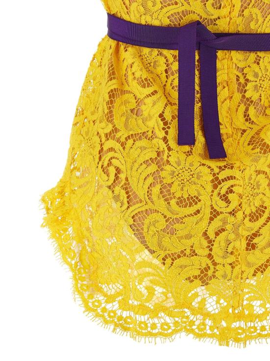  디스퀘어드2 숏 원피스 Dsquared2 소피 레이스 드레스 옐로우 - DSQUARED2