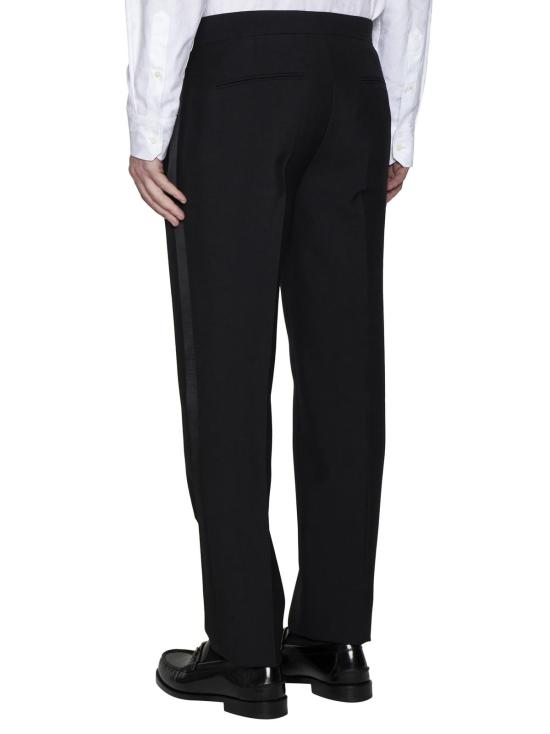  베르사체 스트레이트 팬츠 실크 디테일 블랙 팬츠 - VERSACE