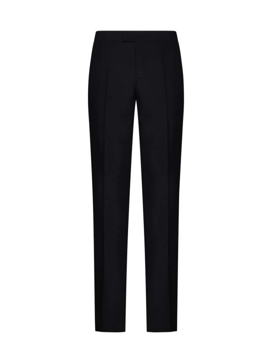  베르사체 스트레이트 팬츠 실크 디테일 블랙 팬츠