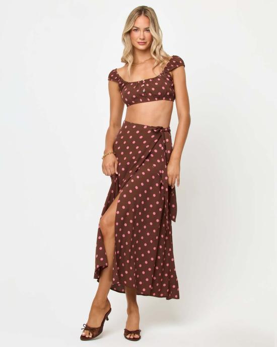  엘스페이스 롱 스커트 LSpace Ever 랩 스커트 Alotta Polka Dot - L SPACE
