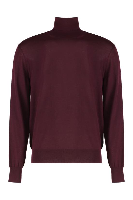  생로랑 터틀넥 울  스웨터 버건디