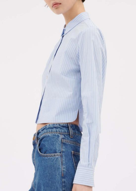 오디 셔츠 핀스트라이프 셔츠 에어 블루 - ODEEH