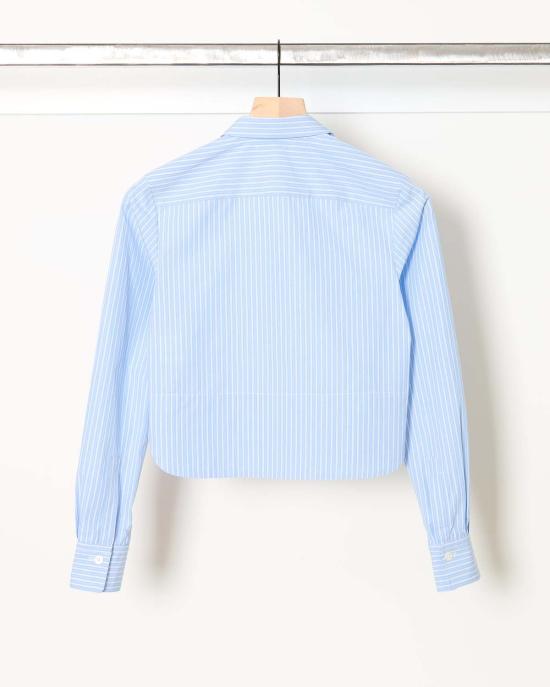  오디 셔츠 핀스트라이프 셔츠 에어 블루 - ODEEH