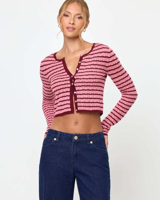  엘스페이스 가디건 LSpace 로잘리  스트로베리 스트라이프