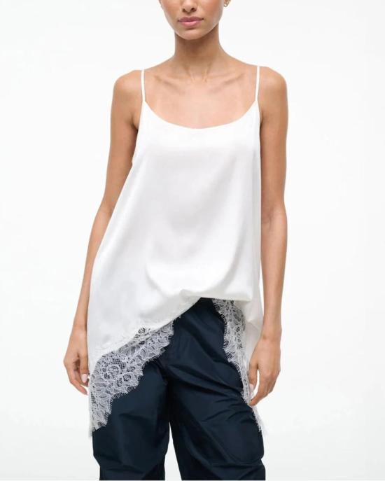  스타우드 캐미솔 클로에 실크  탑 화이트 - STAUD