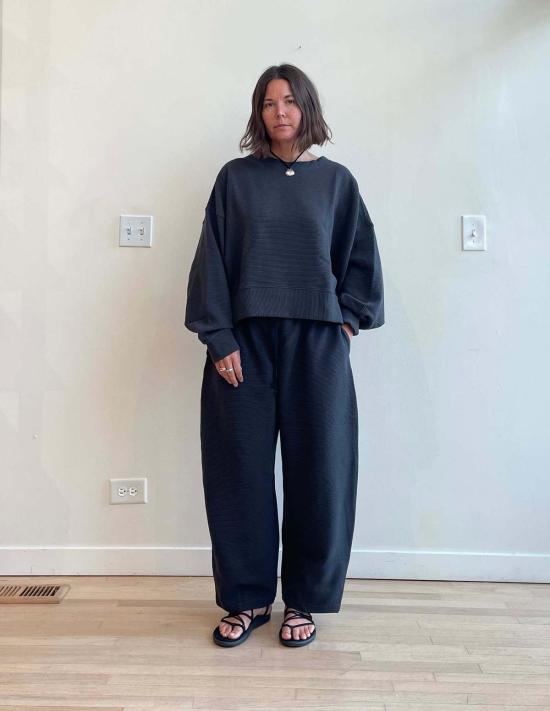  나닌 스웨터 마고트 리플드 코튼 스웨트셔츠 - NA NIN