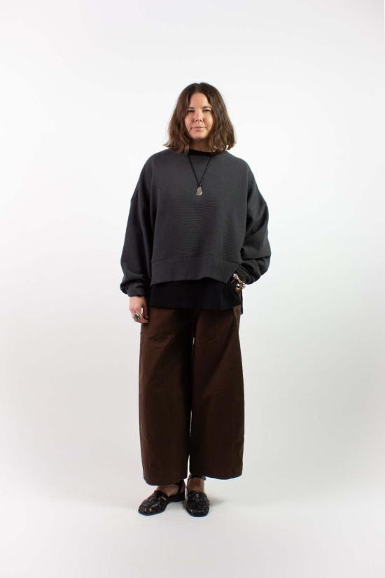  나닌 스웨터 마고트 리플드 코튼 스웨트셔츠