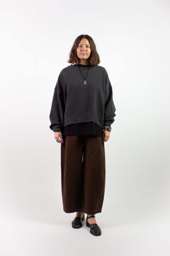  나닌 스웨터 마고트 리플드 코튼 스웨트셔츠 - NA NIN