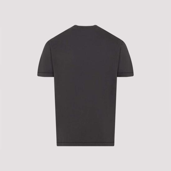  스톤 아일랜드 반팔 티셔츠 코튼 티셔츠 차콜 색상 - STONE ISLAND