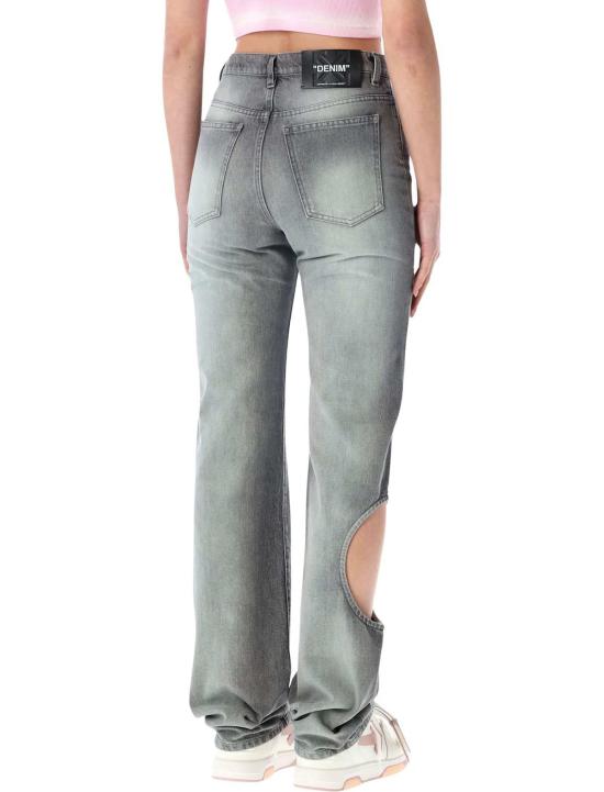  오프화이트 데님 팬츠 뉴 메테오  코튼 포켓 라이닝 진 그레이 - OFF WHITE