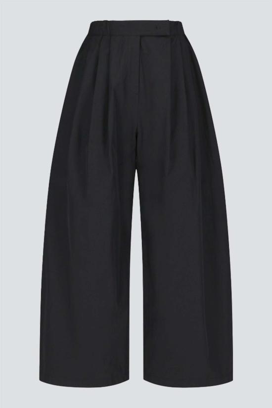  아모멘토 스트레이트 팬츠 블랙 쓰리턱 밴딩 팬츠 - AMOMENTO