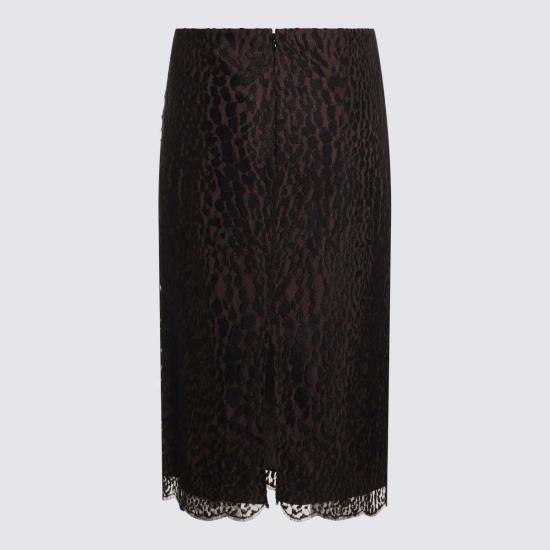  톰포드 미디 스커트 톰 포드 블랙 앤 브라운  블랙/초콜릿 - TOMFORD