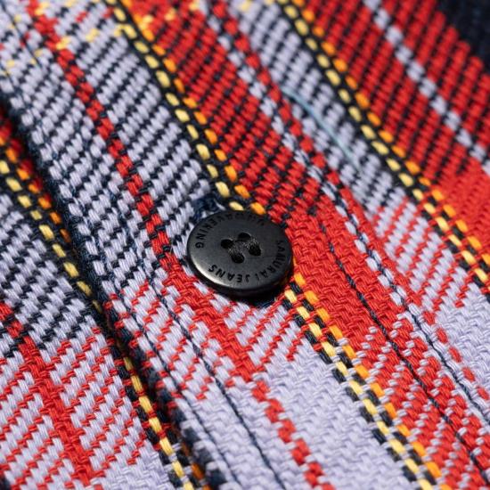  사무라이 진스 셔츠 Sin25 01 W 헤비 인디고 플란넬 셔츠 - SAMURAI JEANS